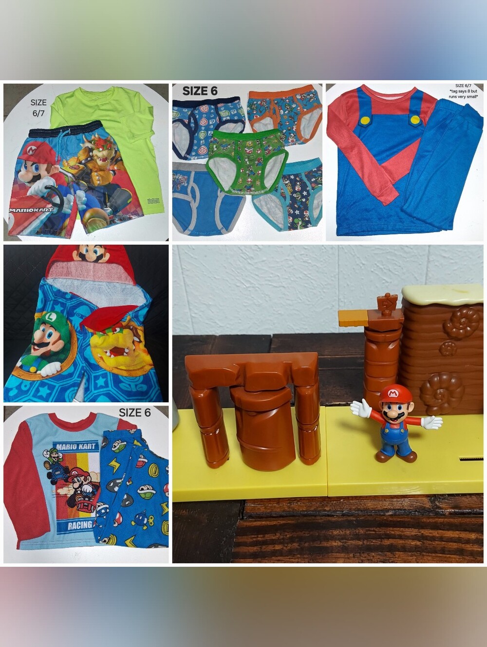SUPER MARIO BOY SIZE 6 CLOTHES BUNDLE & TOY